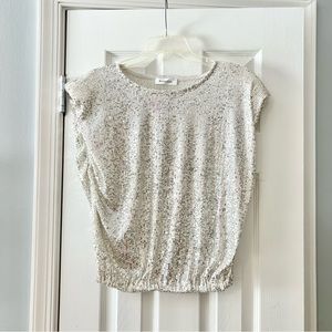 Bucketlist silver midnight sequins top